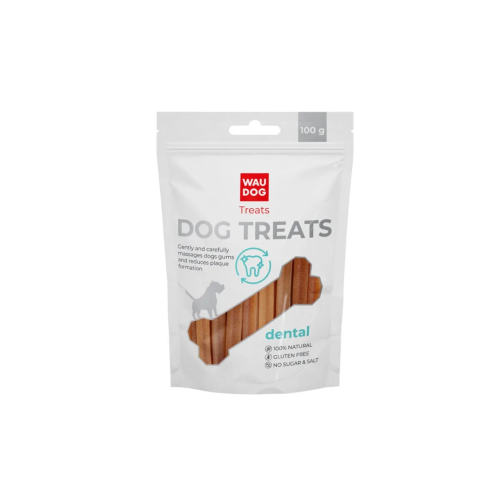 Лакомство для собак WAUDOG Treats "Стоматологическая палочка со вкусом трески" - 100 г