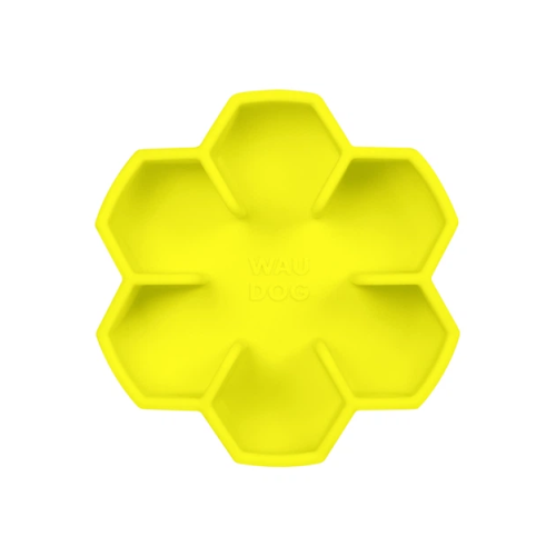 Миска для кошек и собак WAUDOG Silicone для медленного питания, желтый - 450 мл,