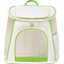 Рюкзак-переноска для котів і дрібних порід собак до 8 кг WAUDOG Relax Eco білий/лайм, льон і бавовна - 40х40х26 см