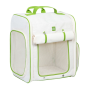 Рюкзак-переноска для котів і дрібних порід собак до 8 кг WAUDOG Relax Eco білий/лайм, льон і бавовна - 42х34х27 см