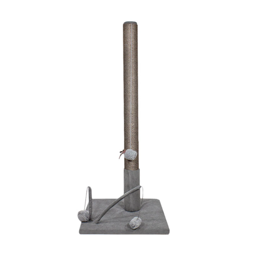 Когтеточка для кошек Lucky Pet "Великан" сизаль серая, ткань серая 36х36х85см "