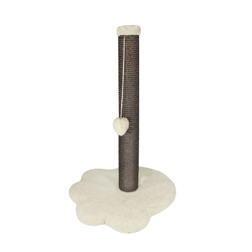 Когтеточка для кошек Lucky Pet "Лапка малая" сизаль серая, мех белый 33x33x49 см