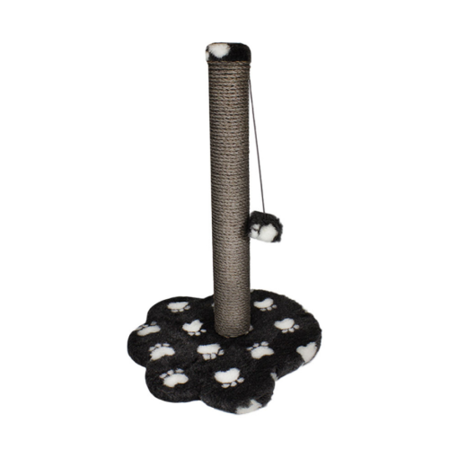 Когтеточка для кошек Lucky Pet "Лапка большая" сизаль серая, мех черный 38х38х66см