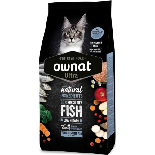 Сухой корм для стерилизованных котов Ownat Ultra Cat Fish Sterilised с рыбой - 1,5 кг