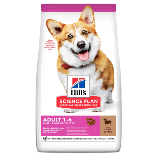 Сухой корм для взрослых собак малых и миниатюрных пород Hill's SCIENCE PLAN Adult Small&Mini с ягненком и рисом - 6 кг
