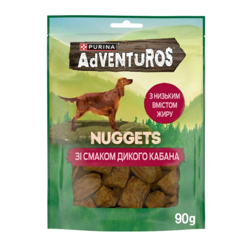 Лакомство для взрослых собак Purina Adventuros Nuggets со вкусом дикого кабана, 90 г