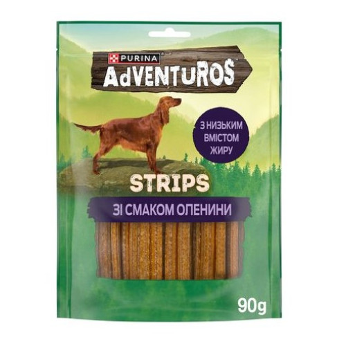 Лакомство для взрослых собак Purina Adventuros Stripes полоски со вкусом оленины, 90 г