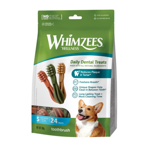Ласощі Whimzees Toothbrush у формі зубної щітки для собак S 24 шт