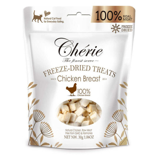 Натуральное лакомство кубики из мяса курицы для кошек Cherie (Шери) Freeze Dired Treats for Cat Chicken - 30г