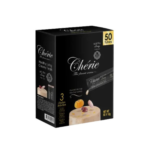 Вологий корм для котів набір Cherie Healthy Living Creamy Treat (Mega Pack) Chicken Selection на основі курки 50 шт х 12 г (3 смаки)
