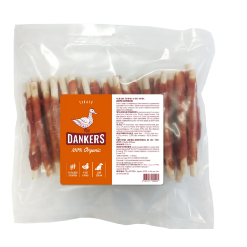 Лакомство для собак Dankers Кальциевые палочки с филе утки - 500г