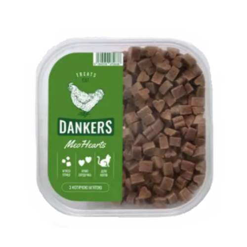 Ласощі для котів Dankers MeoHearts М'які сердечка з котячою м'ятою - 100 г