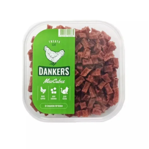 Лакомство для кошек Dankers MeoCubes Куриные мини-кубики со вкусом печени - 100г.
