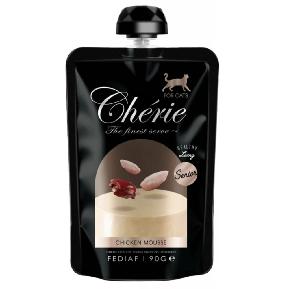 Влажный корм для пожилых кошек Cherie Squeeze-Up Pouch Mousse Senior (For Senior Cat) мусс из курицы - 90 г