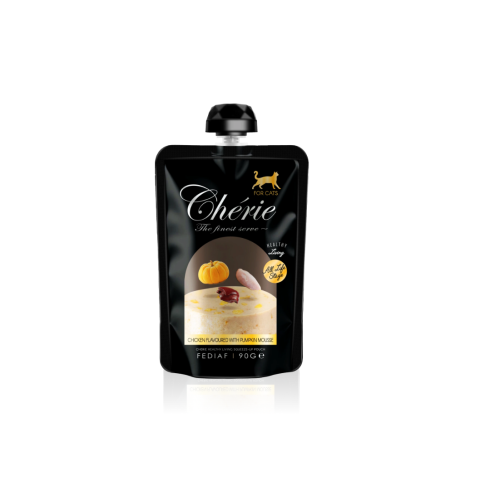 Влажный корм для кошек Cherie Squeeze-Up Pouch Mousse (For All-life Stage Cat) мусс из курицы и тыквы - 90 г