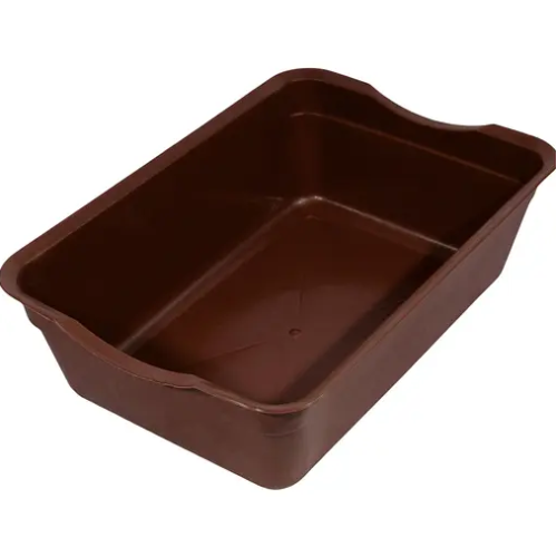 Туалет для котів Тігріс глибокий без сітки коричневий 40x27x12 см