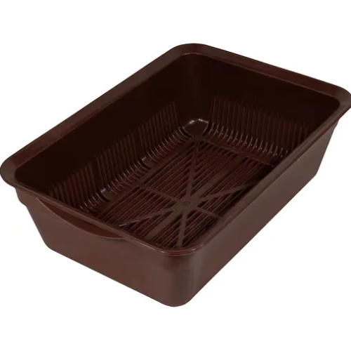 Туалет для кошек Тигрис глубокий с сеткой коричневый 40x27x13 см