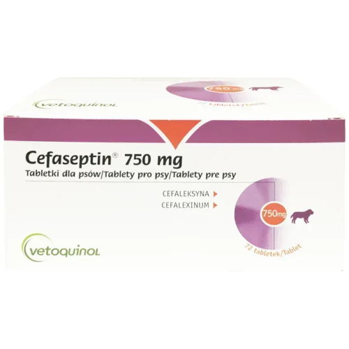 Противоинфекционное средство для собак и кошек Vetquinol Cefaseptin 750 mg Цефасептин 750 мг таблетки 6 шт