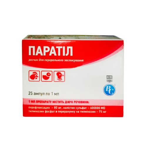Противоинфекционный препарат для животных Ветсинтез Паратил жидкость 1 мл №25