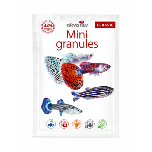 Корм для аквариумных рыб Аквариус Классическое меню, мини гранулы (Classic menu mini granules) - 40г