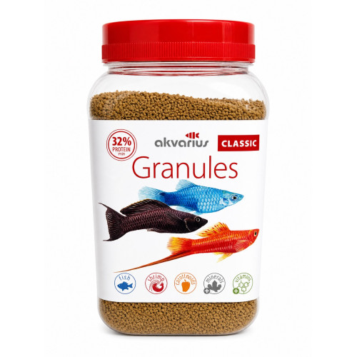 Корм для аквариумных рыб Аквариус Классическое меню, гранулы (Classic menu granules) - 600 мл (250 г)
