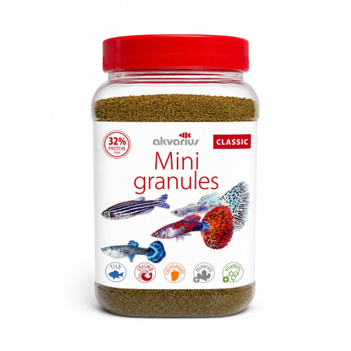 Корм для аквариумных рыб Аквариус Классическое меню, мини гранулы (Classic menu mini granules) - 600 мл (250г)
