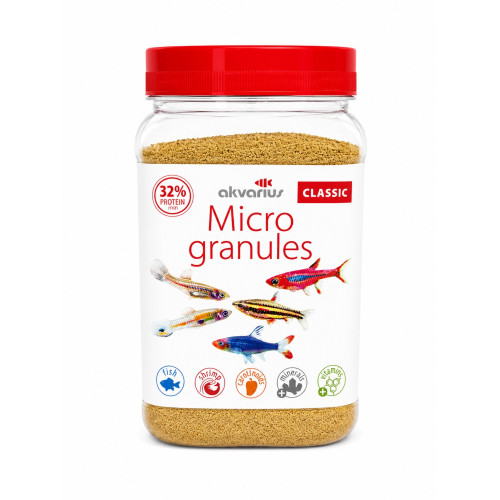Корм для аквариумных рыб Аквариус Классическое меню, микро гранулы (Classic menu micro granules) - 600 мл (250 г)