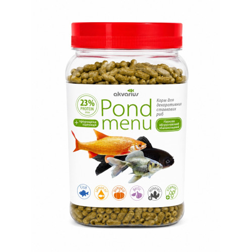 Корм для ставкових риб Акваріус Понд Меню, стікси (Pond Menu) - 600 мл (140г)