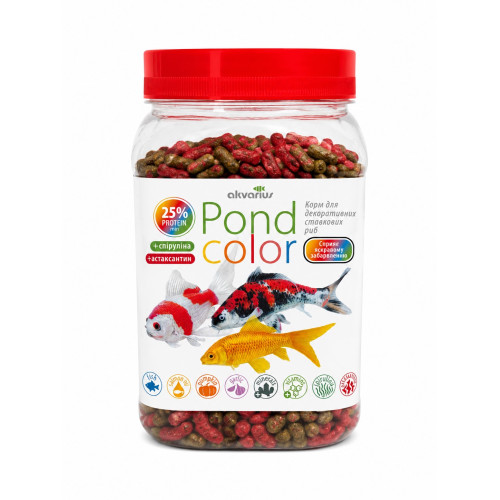 Корм для ставкових риб Акваріус Понд Колор, стікси (Pond Color) - 600 мл (140г)