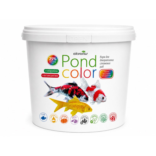 Корм для ставкових риб Акваріус Понд Колор, стікси (Pond Color) - 10 л (2.5кг)