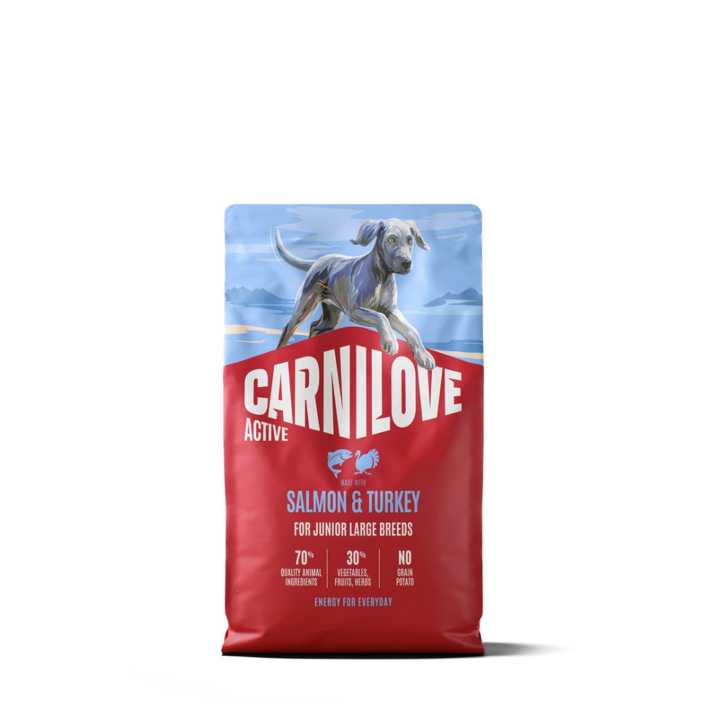 Корм сухой Carnilove Active Salmon & Turkey Junior Large Breed для молодых собак крупных пород лосось и индейка 4 кг