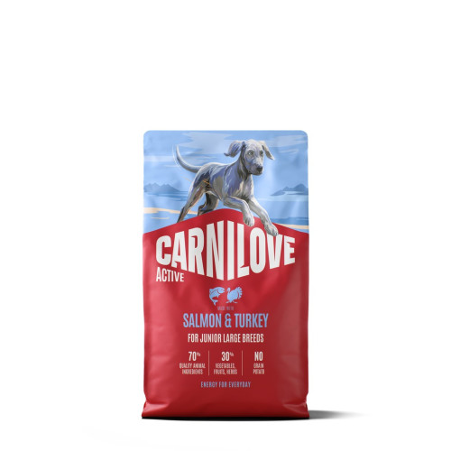 Корм сухой Carnilove Active Salmon & Turkey Junior Large Breed для молодых собак крупных пород лосось и индейка 4 кг