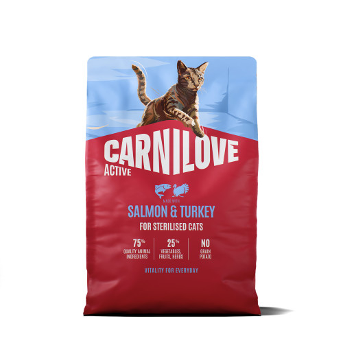 Корм сухий Carnilove Active Salmon & Turkey Sterilised для стерилізованих котів лосось та індичка 2 кг