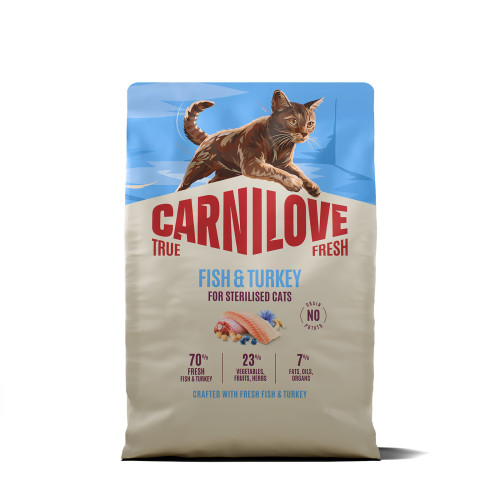 Корм сухой Carnilove True Fresh Fish & Turkey Sterilised для стерилизованных кошек рыба и индейка 2 кг