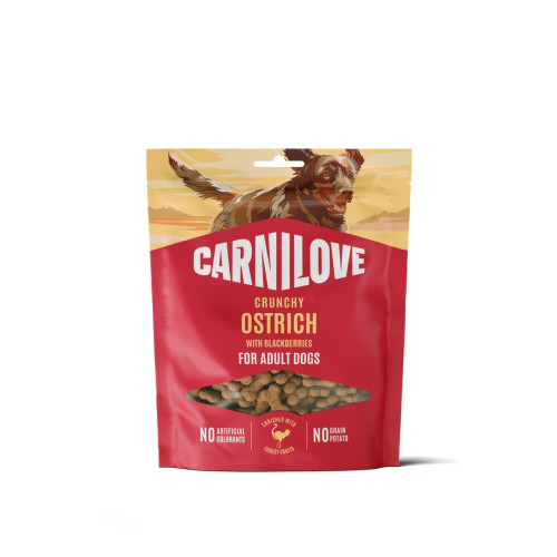 Лакомства Carnilove Crunchy Snack Ostrich with Blackberries для собак хрустящие страус и ежевика 200 г