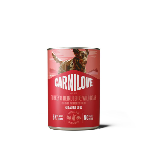 Корм влажный Carnilove Turkey & Reindeer & Wild Boar для собак паштет индейка, оленина и дикий кабан 400 г