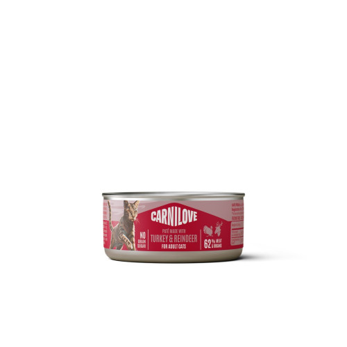Корм влажный Carnilove Turkey & Reindeer для кошек паштет индейка и северный олень 100 г