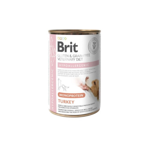 Влажный корм Brit VetDiet Hypoallergenic Turkey для собак с пищевой аллергией с индейкой 400 г