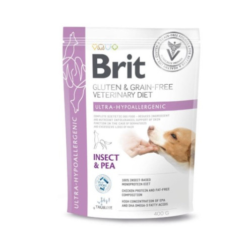 Сухой корм Brit VetDiet Dog Ultra-hypoallergenic для собак с проблемами пищеварения с насекомыми - 400 г