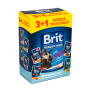 Влажный корм для стерилизованных кошек Brit Premium Delicate Fillets in Gravy филе в соусе, курица, набор паучей 3+1 - 340 г