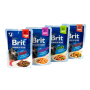 Влажный корм для стерилизованных кошек Brit Premium Delicate Fillets in Gravy филе в соусе, курица, набор паучей 3+1 - 340 г