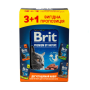 Вологий корм для стерилізованих котів Brit Premium кусочки в соусе з куркою, набір паучів 3+1 - 400 г