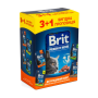 Вологий корм для стерилізованих котів Brit Premium кусочки в соусе з куркою, набір паучів 3+1 - 400 г