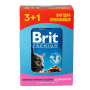 Вологий корм для котів Brit Premium Cat Chicken and Turkey шматочки в соусі з куркою та індичкою, набір паучів 3+1 - 400 г