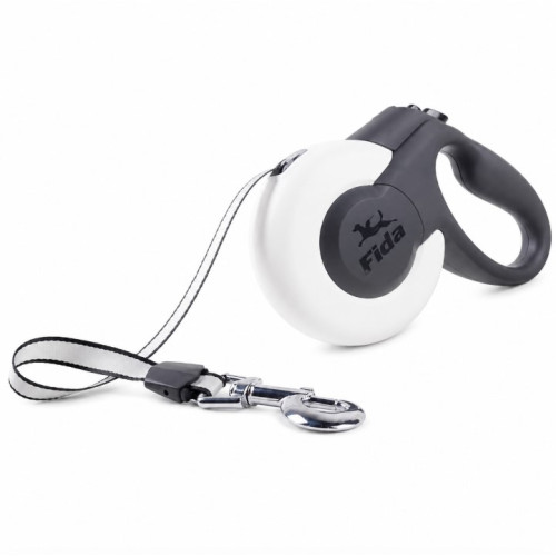 Поводок-рулетка для собак Fida Mars mini, размер XS, белый, 3 м (до 12 кг)