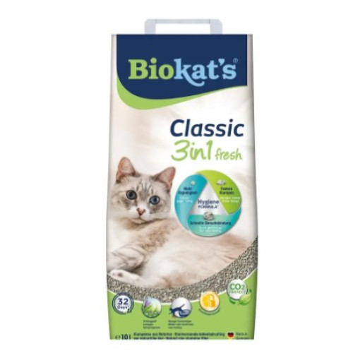Кошачий наполнитель для туалетов Biokat's Fresh 3 in 1, 10 л