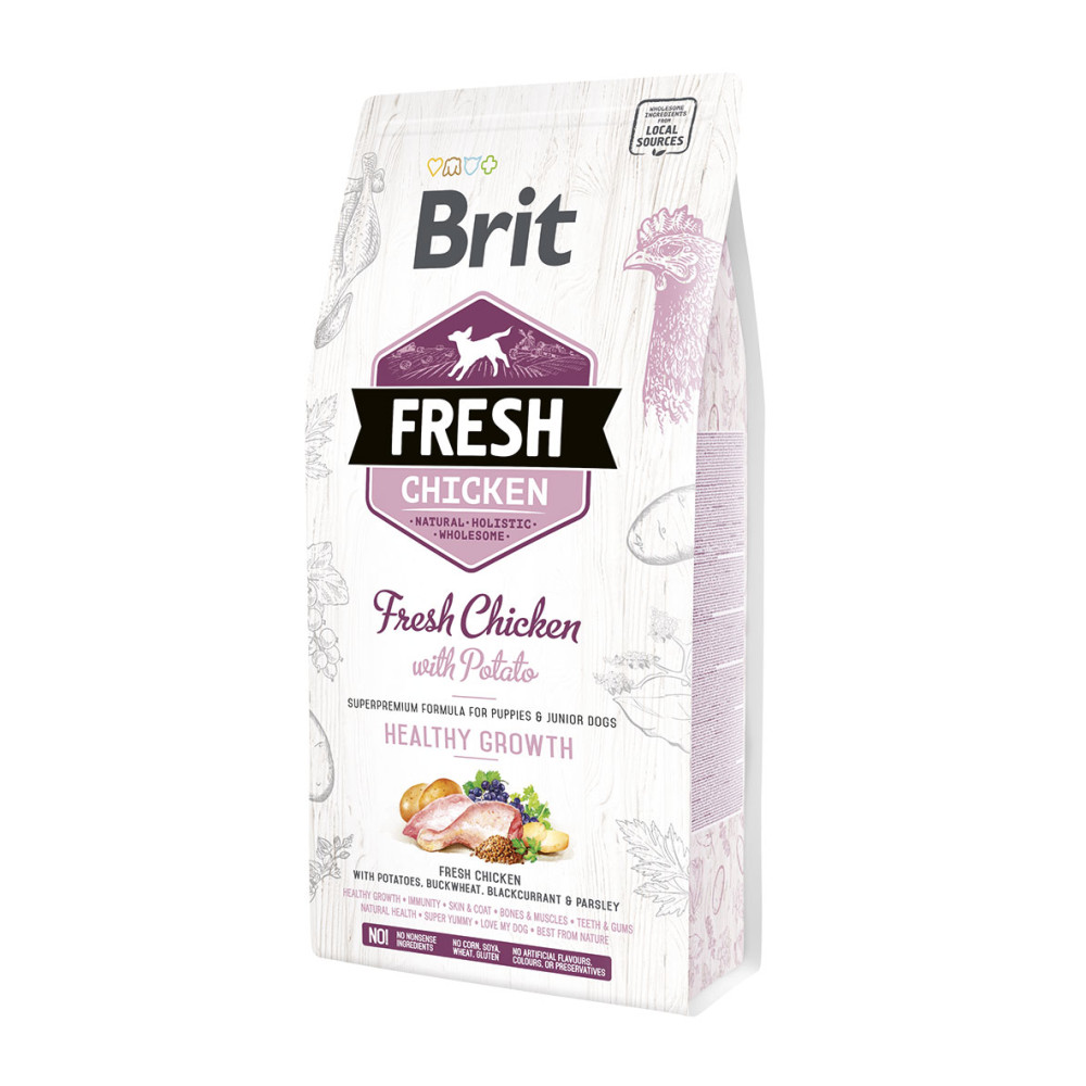 Сухой корм Brit Fresh Chicken with Potato Puppy Healthy Growth для щенков 2.5 кг