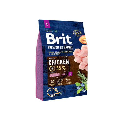 Сухой корм Brit Premium Dog Junior S для щенков и молодых собак мелких пород со вкусом курицы 3 кг