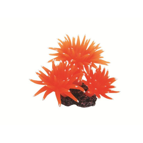 Декорация для аквариума "Анемон" оранжевый 12х9х7 см