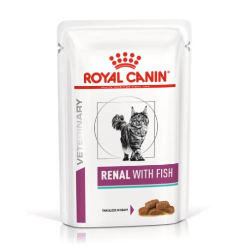 Влажный корм для кошек Royal Canin Renal Feline Fish Pouches при заболеваниях почек 12 шт х 85 г (рыба)